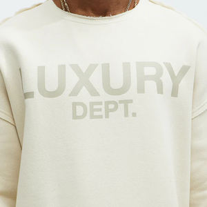 Sweat-shirt de luxe pour hommes, respirant et anti-bouloches, de haute qualité, effiloché et surdimensionné avec logo imprimé personnalisé - Product Image 4