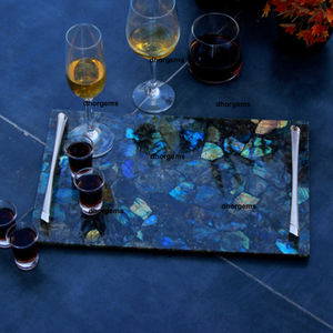 Latest Wholesale Price Handmade Black <b>Stone</b> Tray Modern Home Decor Geometric Design Serving and Display Tray for Sale - Product Image 5