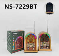 Radio sans fil vintage NS-7229BT, haut-parleur AM FM SW 3 bandes, lecteur MP3 USB TF, batterie rechargeable 18650, double appairage, radio rétro