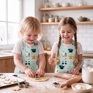 Tablier de cuisine imperméable en polycoton enduit pour enfants, durable, pour la pâtisserie, la peinture et les activités artistiques - Product Image 4
