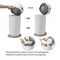 Poubelle en plastique PP anti-odeur de 49 L, bac de rangement pour la cuisine, grand seau pour les déchets humides et la litière pour chat