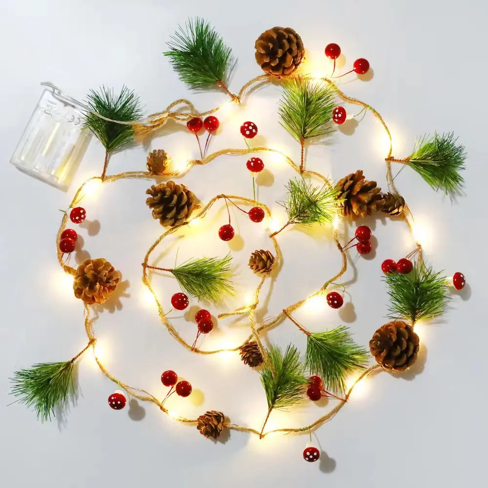 Most Popular Holiday Lighting 20L Nature Pine Cone Christmas Fairy Light New Year Led Christmas String Light