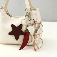 Porte-clés en cuir PU pour lunettes de soleil, anti-perte, clip pour lunettes, sac de rangement, breloque