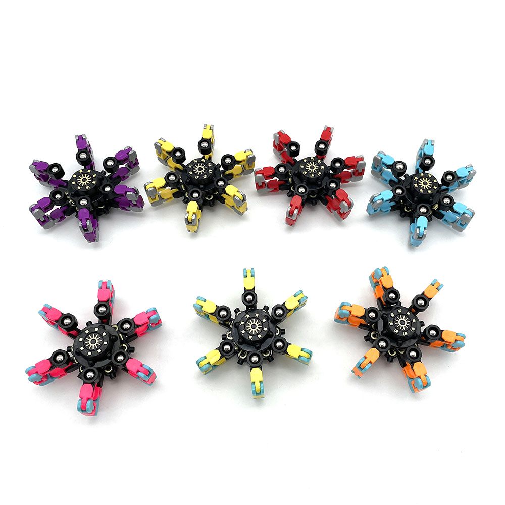 2022 DIY transformable chain mechanical spinner spiral twister fingertip gyro funny fidget hand spinner