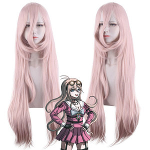 Perruque synthétique rose clair Ainizi 100 cm Danganronpa: Trigger Happy Havoc, rôle d'<span class=keywords><strong>Iruma</strong></span> Miu, perruque de cosplay pour femmes - Product Image 1