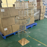 Support de fleurs en fer doré en gros, arche décorative, centre de table en acrylique pour mariage, décoration d'événements et de fêtes