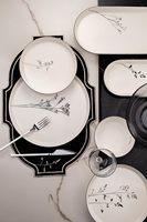 Service de table en porcelaine fine de 24 pièces, luxe, pour 6 personnes