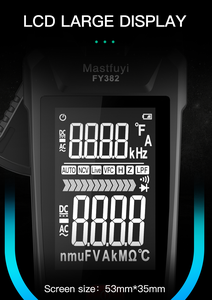 FY382 True RMS Capacitance NCV Ohm Hz Tester 9999 Counts DC/Current Detector Professional Multimeter Digital <b>Clamp</b> Meter - Product Image 2