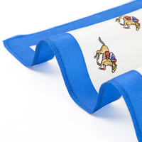 Pochette de costume pour homme en soie 100% écologique à motif animalier avec bordure blanche et bleu roi pour mariages et événements formels
