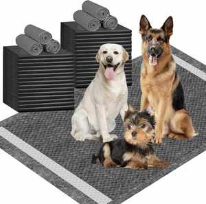 Autocollants personnalisables en charbon de bambou noir, imperméables et tendance, pour tapis d'entraînement pour chiens, en matériaux bois, plastique et PE - Product Image 1