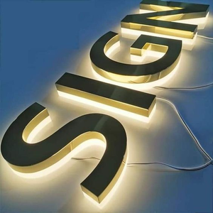 Koncept bybi personalizado oro 3D Logo Led canal letras signo exterior Led luz tienda retroiluminado logotipo personalizado empresa negocios señalización - Product Image 2
