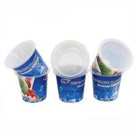 Boîte à crème glacée jetable en plastique pp, emballage écologique durable, 80ml, logo rond personnalisé imprimé
