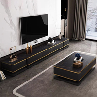 Ensemble de meuble TV et table basse en bois blanc de style nordique moderne, table basse de salon, tables basses en bois pour la maison, luxe