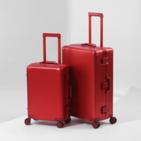 Valise trolley unisexe 20 pouces grande capacité avec serrure TSA, coque rigide en aluminium et magnésium, légère, élégante et simple