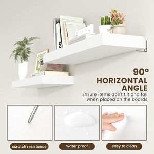 Modern <strong>Wood</strong> Wall Decorative <strong>Shelves</strong> Set of 3 Floating <strong>Shelves</strong> - Product Image 3