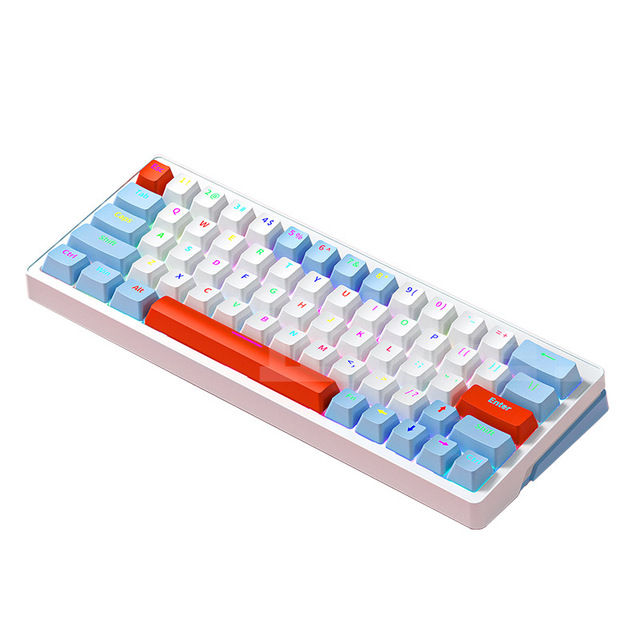 63 Keys 2.4G Hot Swapple RGB Wireless Customizable Mechanical Gaming Keyboard OEM
