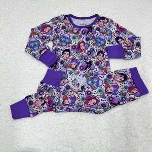 ชุดนอนเด็กทารกผ้าไผ่พิมพ์ลายตามสั่ง ชุดเสื้อผ้าเด็กจากโรงงาน เป็นมิตรกับสิ่งแวดล้อม ชุดลำลองแขนยาว 2 ชิ้น สไตล์ KPOP - Product Image 1