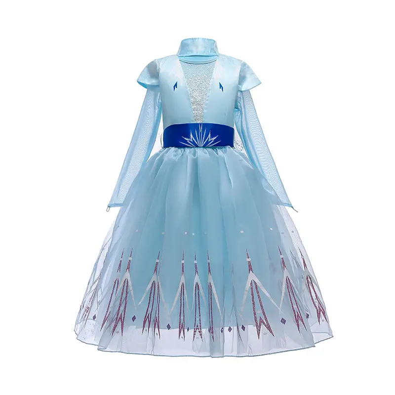 Villaggio di Fantasia Cosplay di Abiti Invernali A Maniche Lunghe Snow Queen Infantile 5t 6t Elsa Anna Vestito Del Bambino Per Il Piccolo ragazze