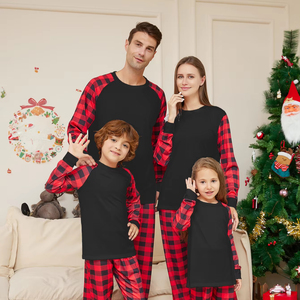 Ensemble de pyjamas en flanelle blanche et rouge à carreaux personnalisés, ensemble de pyjamas assorti pour la <span class=keywords><strong>famille</strong></span>, pyjamas uniques pour femmes, pyjamas de Noël pour femmes - Product Image 1