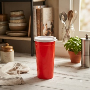 Gobelet à boisson en plastique PP durable avec couvercle, gobelet jetable pour café, thé, jus et boissons froides à emporter - Product Image 1