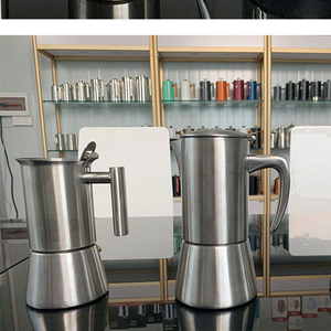Pot Moka italien personnalisé moderne en acier inoxydable double valve machine à espresso avec poignée <span class=keywords><strong>grande</strong></span> <span class=keywords><strong>capacité</strong></span> - Product Image 3