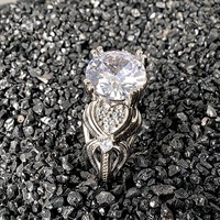 Fiançailles à la mode Vintage solide 925 en argent Sterling délicat Moissanite diamant rétro bague pour femmes dames fiançailles de mariage