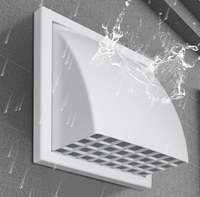 Bouches d'échappement transfrontalières de 4 pouces, mur extérieur, bouchon de ventilation étanche à la pluie, couvercle de vent, sortie d'évacuation avec valve