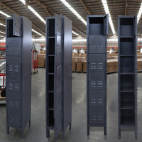 Casier de rangement métallique à 6 portes simples en acier pour employés, écoles, bureaux, gymnases - Modèle américain
