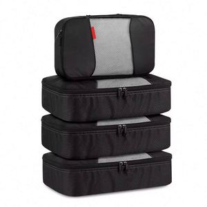 Free Sample Customization multicolor durable lightweight 4 sets <b>compression</b> travel packing cubes <b>bag</b> - Product Image 1