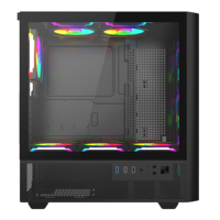 Boîtier PC Gaming ATX de Niveau Débutant avec Panneau Avant en Maille Métallique ABS et Fenêtre en Verre Trempé, Vente en Gros, 24 Ans d'Expérience en Usine