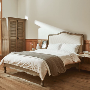 Lit en bois massif français vieilli de haute qualité, très grand lit, lit double style campagnard américain, meubles de <span class=keywords><strong>chambre</strong></span> à <span class=keywords><strong>coucher</strong></span> - Product Image 5