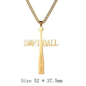 Collana con Ciondolo a Forma di Mazza da Softball, Versetto Biblico 'POSSESSEI TUTTE LE FORZE', Regalo per Giocatori, Squadre e Allenatori di Softball - Product Image 4