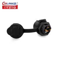 Cnlinko – connecteur d'alimentation à verrouillage rapide M12 type 5A, prise mâle et bride femelle, montage sur panneau, 2 broches pour lumière solaire
