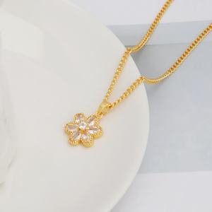 JXX 2023 JDZ-159 Collar con Colgante de Estilo Clásico Personalizado con Circonita y Oro de 24K, Joyería Moderna para Mujeres y Niñas, Hecho de Latón - Product Image 4