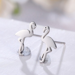 Animal <strong>Stud</strong> <strong>Earrings</strong> Deer Cat Flamingo Hedgehog Stainless Steel Gold Silver <strong>Black</strong> Mini <strong>Earring</strong> for Women - Product Image 2
