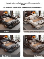 2026 Neues Multifunktionales Tatami-Smart-Bett für Hauptschlafzimmer, Kingsize 2m x 22m, Hochwertiges Elegantes Hochzeitsbett mit Projektor