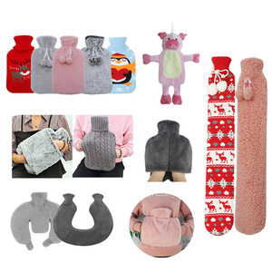 Bouteille d'eau chaude longue en caoutchouc, anti-explosion, en peluche, remplie d'eau, style moderne et minimaliste, vente en gros transfrontalière, Chine - Product Image 5