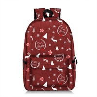 Sac à dos pour ordinateur portable en polyester 3D avec impression numérique de Père Noël, grande capacité, sangle à coussin d'air