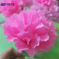 Fleurs en papier crépon faites à la main, matériel artisanal en papier de différentes couleurs