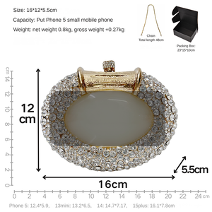 Pochette de Soirée de Luxe à Strass <span class=keywords><strong>pour</strong></span> Femme, Mini <span class=keywords><strong>Sac</strong></span> à Main <span class=keywords><strong>pour</strong></span> Fête ou <span class=keywords><strong>Mariage</strong></span> - Product Image 2
