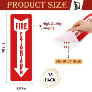 Autocollants en PVC imprimés UV résistants aux intempéries et aux décolorations, avec logo personnalisé, rouge et blanc, pour avertissements d'extincteurs, pour usage extérieur - Product Image 2