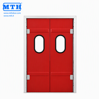 Porte de circulation double action MTH Standard Inox PU avec charnières bidirectionnelles pour couloirs d'usines alimentaires et vestiaires