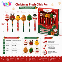 KAIX – Nouveaux Ensembles de Stylos Gel en Peluche de Noël Mignons en Gros, Stylos Gel à Encre Noire 0,5 mm pour l'Écriture Scolaire – Motif Dessin Animé