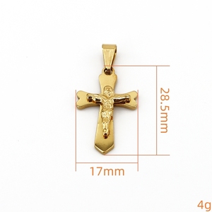 Atacado Banhado A Ouro Aço Inoxidável Cruz Diy Encantos Mulheres Colar Pingente Jóias Fazendo Acessórios - Product Image 5