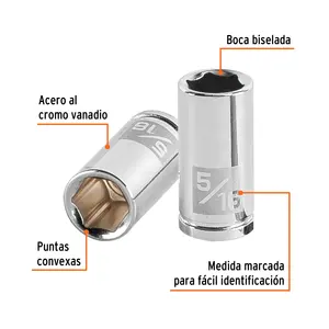 Boîte de 6 douilles à 6 points de 5/16 po, entraînement 1/4 po, TRUPER - Product Image 2