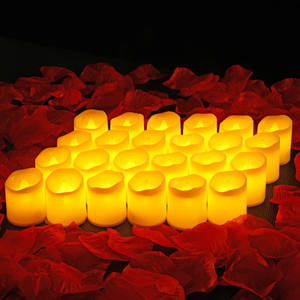 Lot de 24 bougies chauffe-plat LED à piles sans flamme ensemble de fausses bougies chauffe-plat électriques scintillantes - Product Image 2