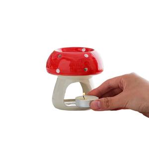 Diffuser Aroma berbentuk jamur keramik baru, penghangat lilin pembakar minyak esensial untuk meditasi Yoga Spa - Product Image 4