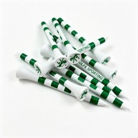 Tees de golf en bois personnalisés YuanJie, tees de golf imprimés rayés avec logo, accessoires de golf en gros