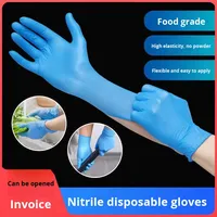 Gants d'examen en nitrile jetables SONICE bleu noir 28 cm, sans poudre, résistants aux produits chimiques, respirants, imperméables, résistants à l'huile
