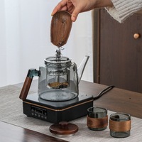 Service à thé en verre au design moderne minimaliste de luxe léger, pot à infuser résistant aux hautes températures, idéal pour le salon ou le bureau